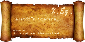 Kapitán Szabina névjegykártya