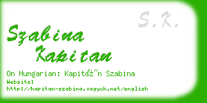 szabina kapitan business card